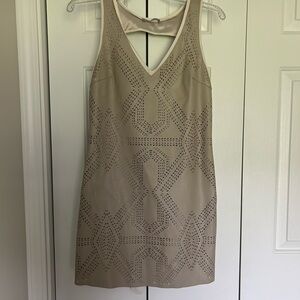 Tart Tan Embellished Sheath Dress V-Neck Sleeveless